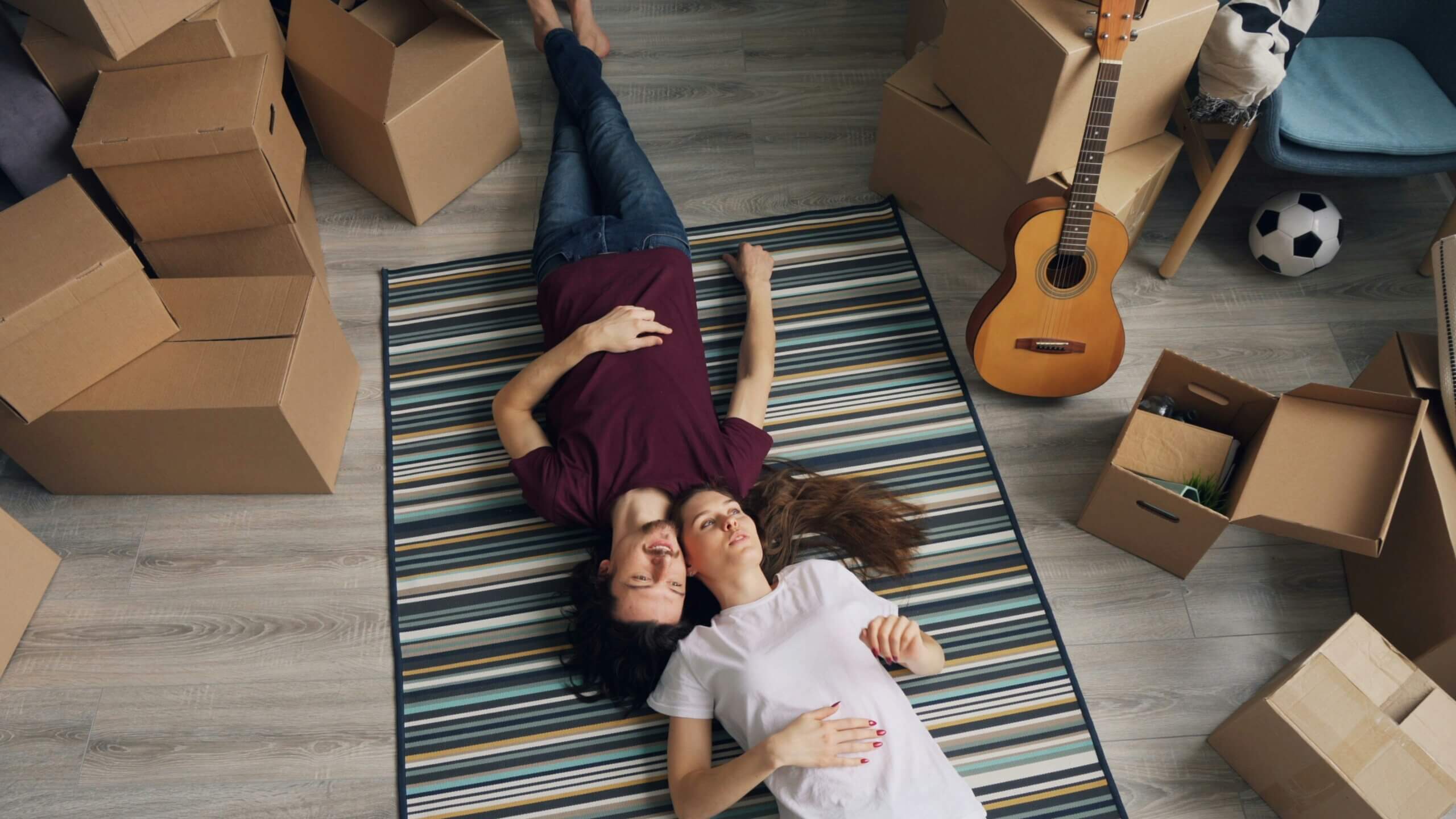 Couple happy after moving home