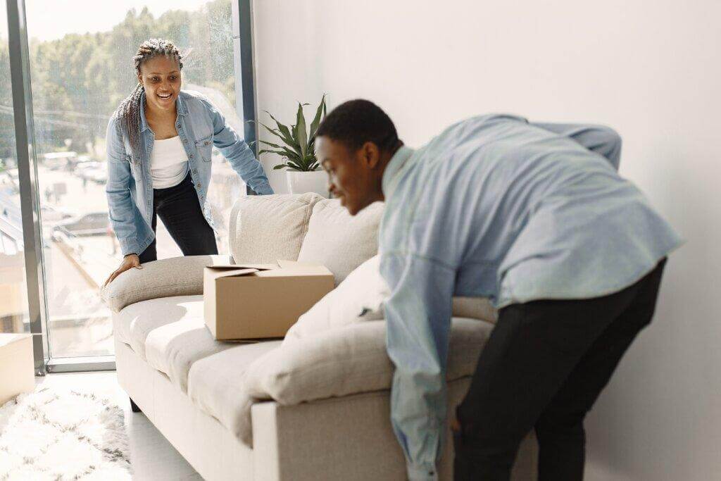 Happy couple after moving in Cape Town